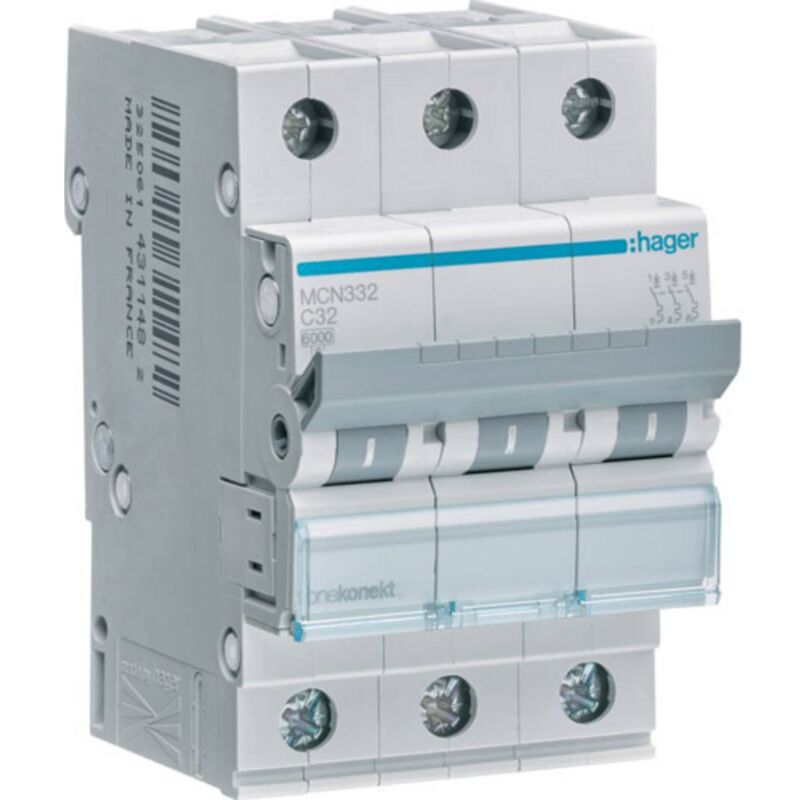 foto del prodotto hager mcn332 mcn332 interruttore magnetotermico a 3 fasi 230 v, 400 v