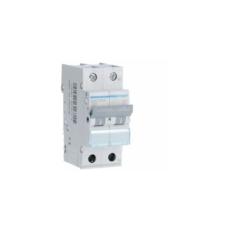 foto del prodotto hager mun525a interruttore 1p n 25a curva c 6ka
