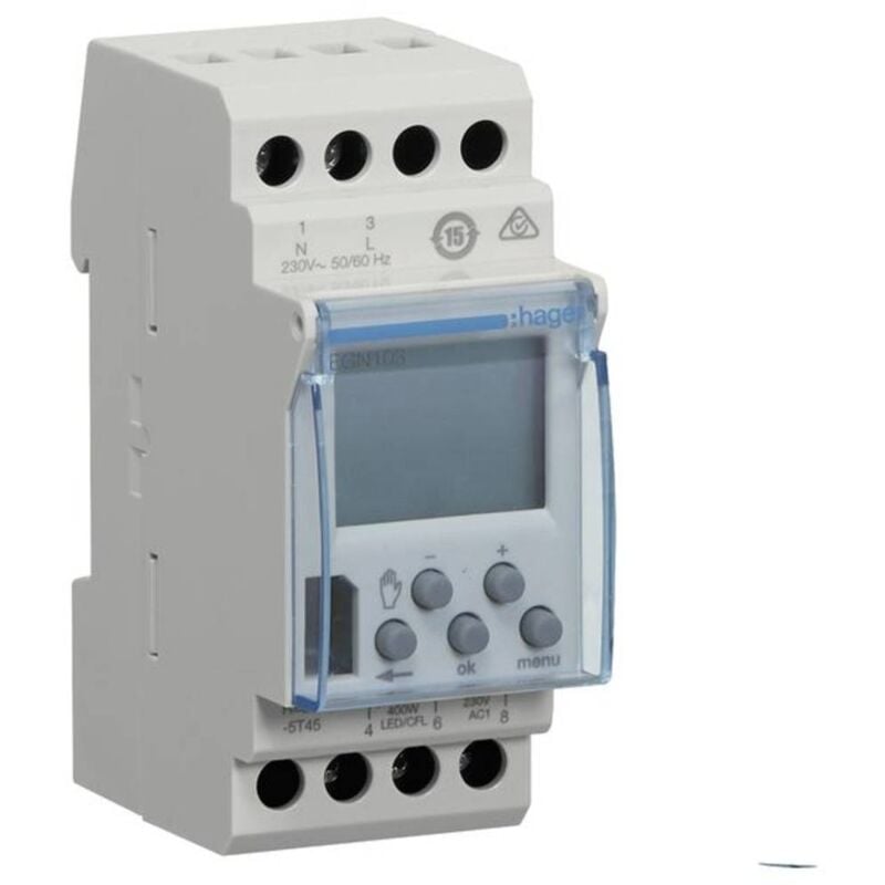 foto del prodotto hager timer per guida din digitale