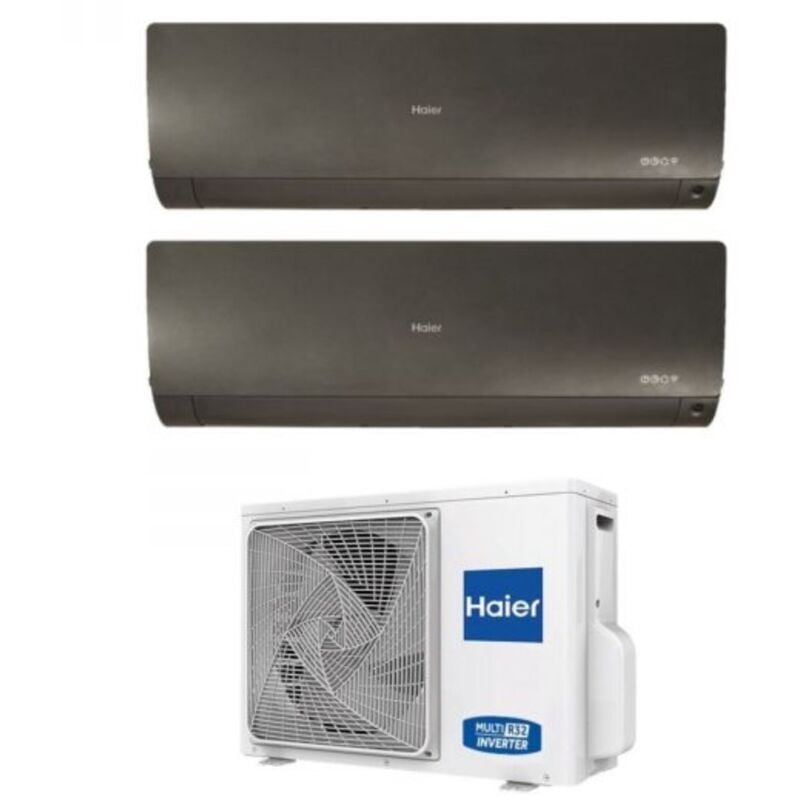 foto del prodotto haier climatizzatore condizionatore dual split inverter serie flexis plus black 9 12 con 2u50s2sm1fa r 32 wi fi integrato colore nero 9000 12000