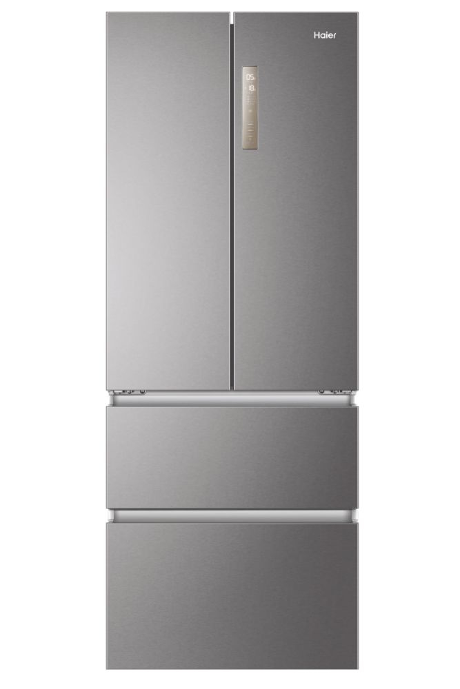 foto del prodotto haier hb17fpaaa frigorifero side by side libera installazione 446 l e platino, acciaio inox