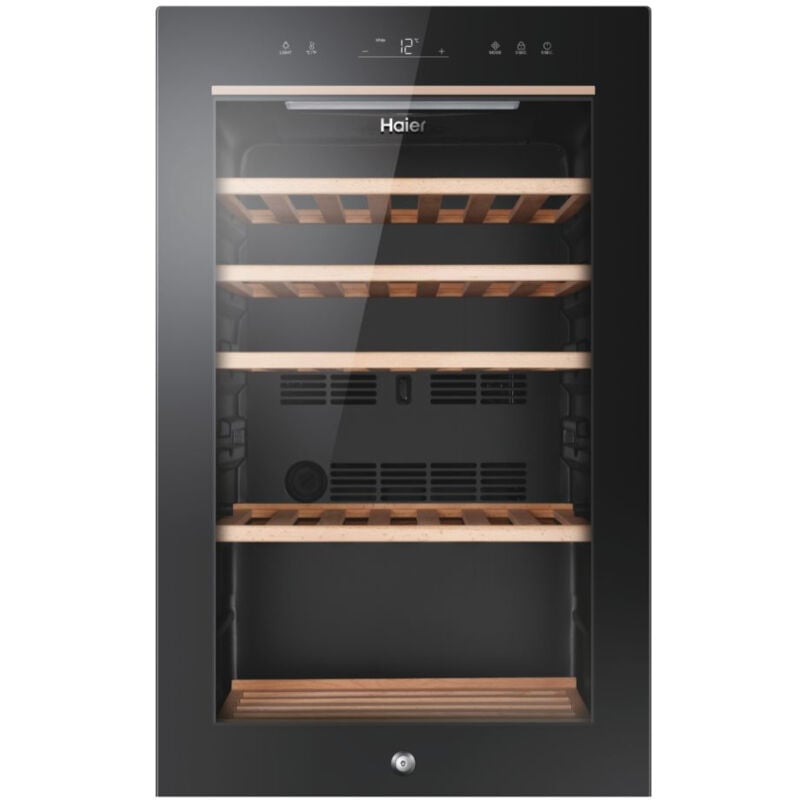 foto del prodotto haier - wine bank 50 serie 5 hws49ga. posizionamento dell'apparecchio libera installazione, colore struttura nero, colore interno nero. capacità