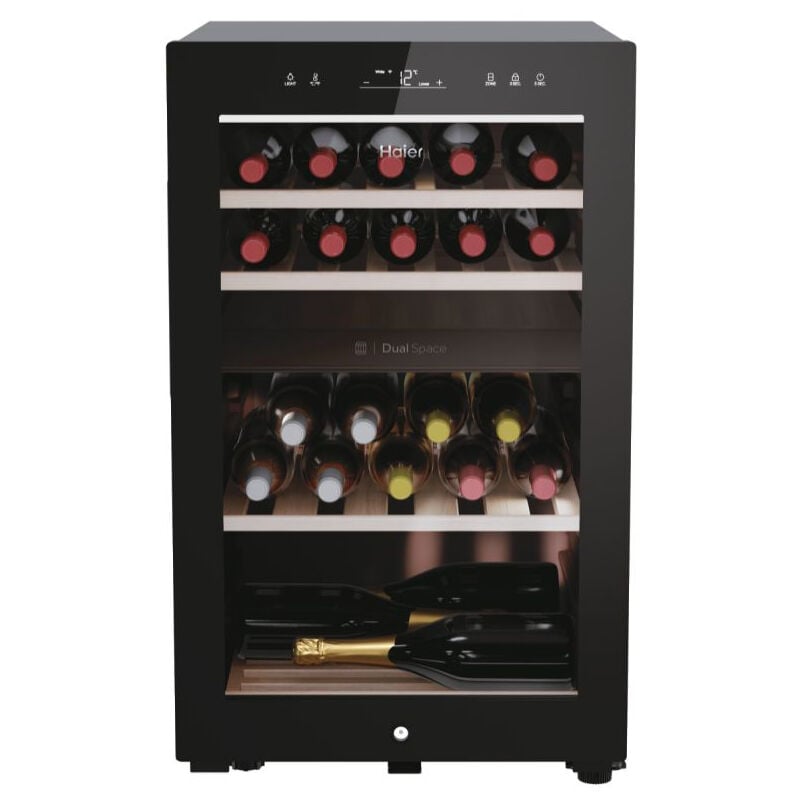 foto del prodotto haier wine bank 50 serie 7 hws42gdau1. posizionamento dell apparecchio libera installazione, colore struttura nero, colore interno nero. capacit 