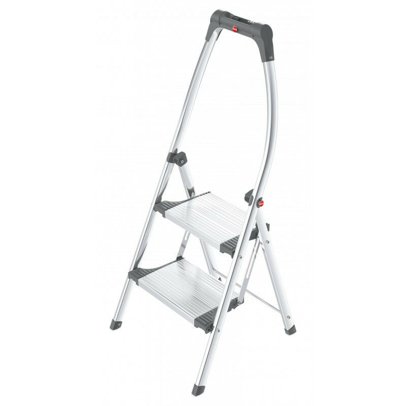 foto del prodotto hailo gradini pieghevoli in alluminio, 2 gradini, altezza di accesso 225 cm livingstep plus