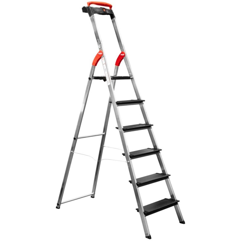 foto del prodotto hailo l100 topline scala di sicurezza in alluminio 6 gradini 209 cm 150 kg 8050 607 