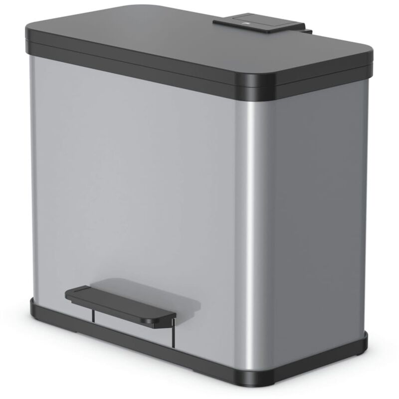 foto del prodotto hailo pattumiera a pedale oko trio plus l 3x9 l argento 0633 230