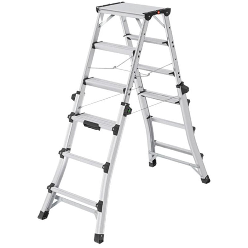 foto del prodotto hailo - scaletta doppia 4 a 6 gradini - altezza massima di lavoro 2.87m - 8655-107