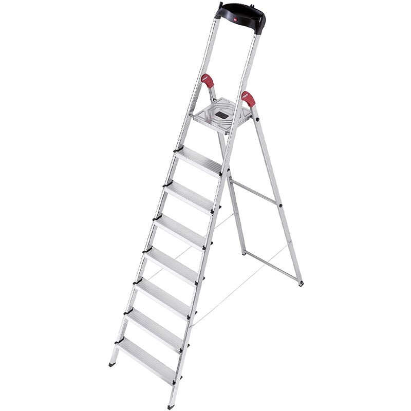 foto del prodotto hailo scaletto alluminio a forbice 8 gradini l60 altezza 233 cm