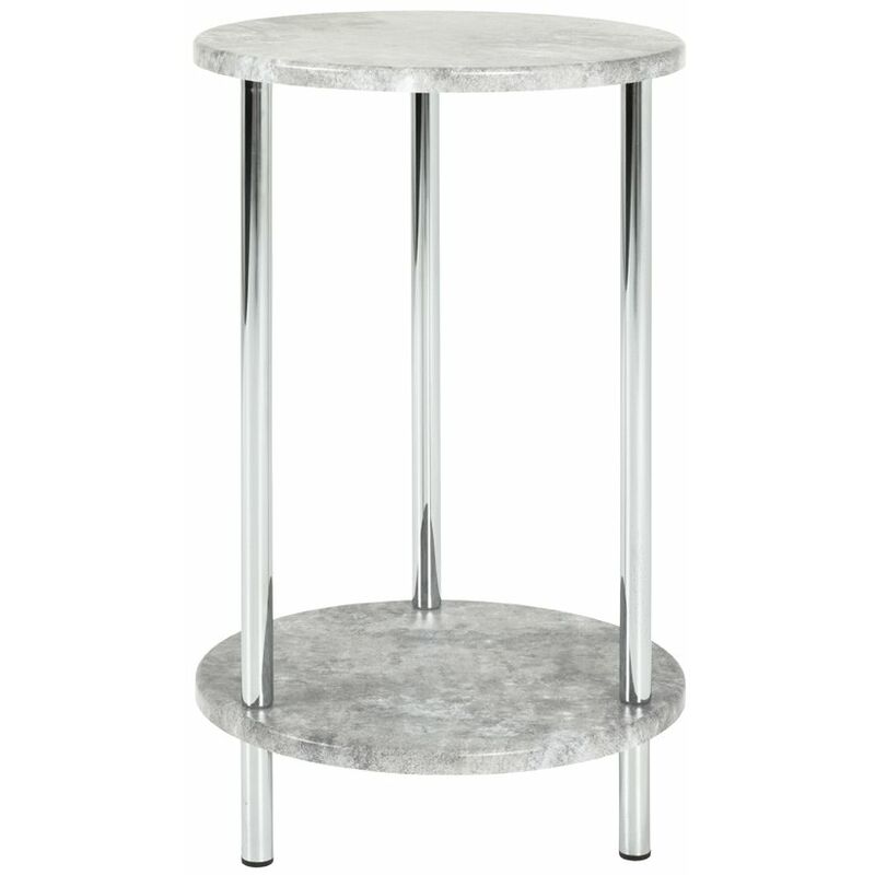 foto del prodotto haku m bel tavolino cemento, cromo, mdf, metallo dim. a 50 cm x 30 cm, stile moderno