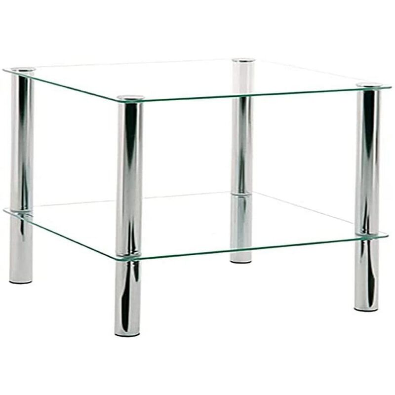 foto del prodotto haku m bel tavolino cromo, metallo, vetro di sicurezza dim. l 39 cm x a 47 cm x p 39 cm, stile moderno