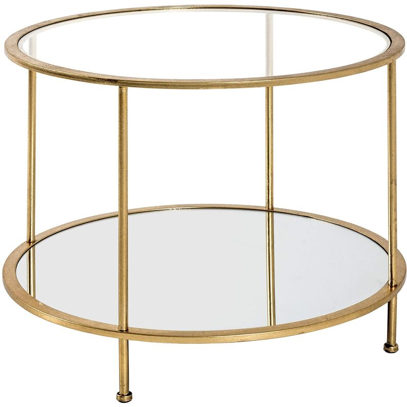 foto del prodotto haku m bel tavolino oro, metallo, vetro di sicurezza, specchio dim. a 45 cm x 60 cm, stile art deco