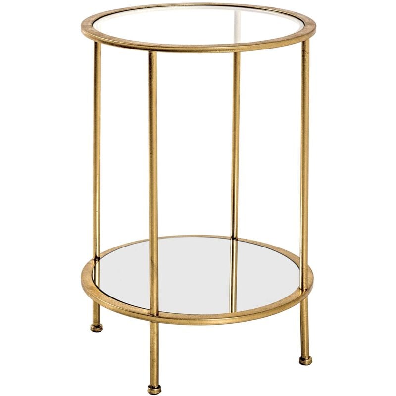 foto del prodotto haku m bel tavolino oro, metallo, vetro di sicurezza, specchio dim. a 55 cm x 38 cm, stile art deco