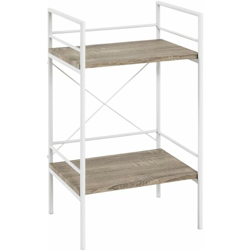 foto del prodotto haku m bel tavolino rovere chiaro, bianco, mdf, metallo dim. l 34 cm x a 62 cm x p 27 cm, stile moderno