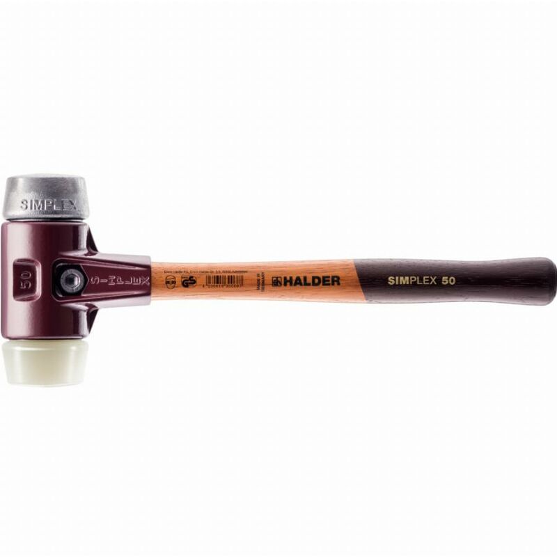 foto del prodotto halder mazza simplex in nylon metallo morbido, con corpo in ferro malleabile e manico in legno di alta qualit d 30 mm 3089.030