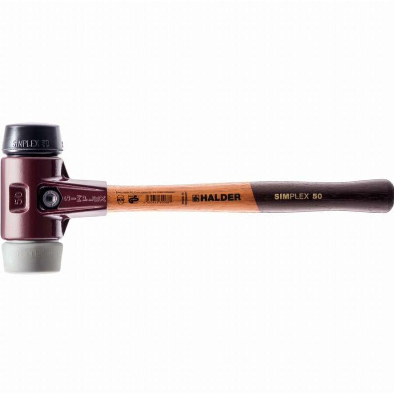 foto del prodotto halder mazza simplex tpe medio gomma con corpo in ferro malleabile e manico in legno d 40 mm 3023.040