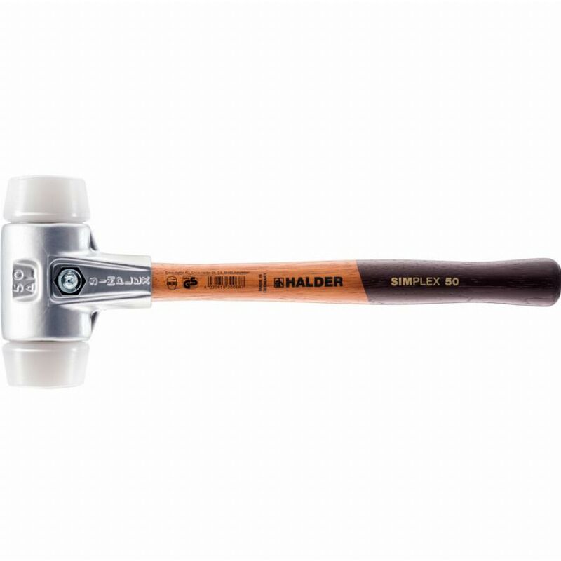 foto del prodotto halder simplex mazza in superplastica con corpo in alluminio e impugnatura in legno d 40 mm 3107.040