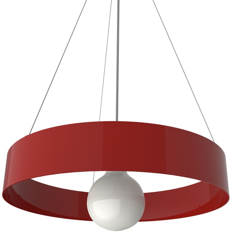 foto del prodotto halo sospensione, 1x e27, max 42w, metallo, rosso lucido, d.40cm lumicom