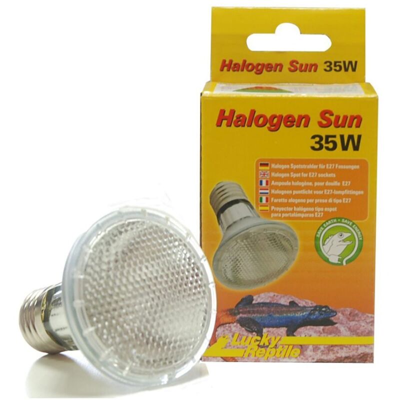foto del prodotto halogen sun lampada alogena attacco e27 per rettili wattaggio riscaldatori e lampade terrario 35w lucky reptile