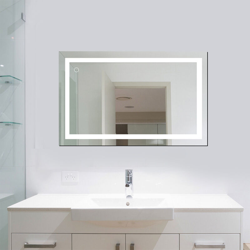 foto del prodotto haloyo 100 x 60 cm specchio da parete con cotrollo touch,luce bianca fredda