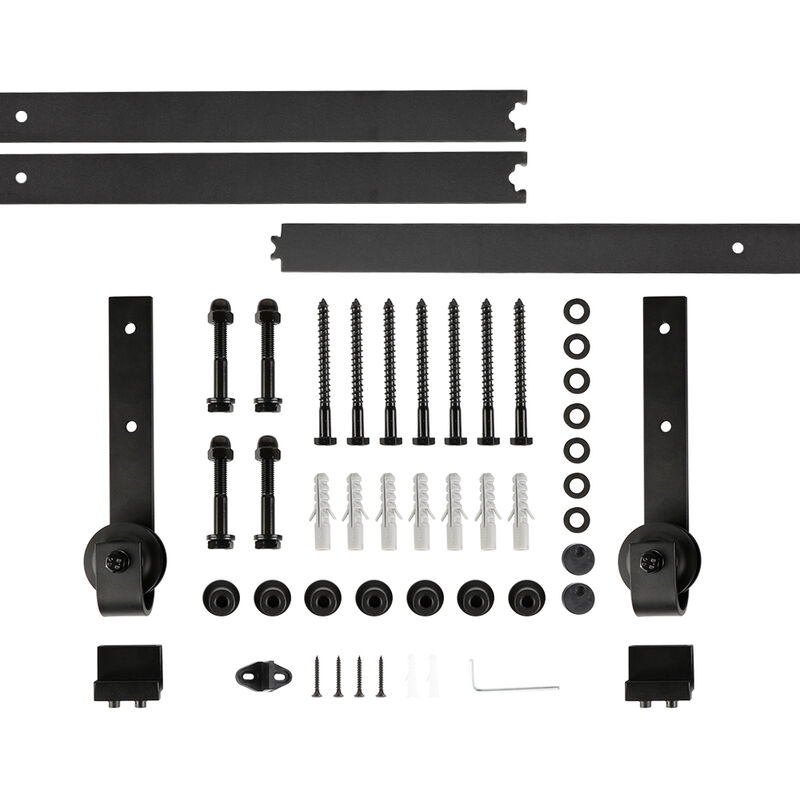 foto del prodotto haloyo 244cm binario per porta scorrevole kit scorrevole porta acciaio scivolante barn hardware door kit nerobeschlagset schwarz