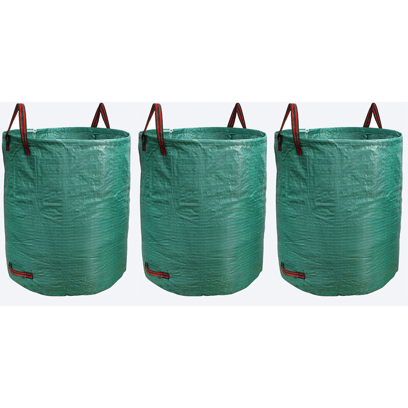 foto del prodotto haloyo 3 x 500l sacchi per rifiuti da giardino,robusto, antistrappo, idrorepellente riutilizzabile borsa da giardino,pe