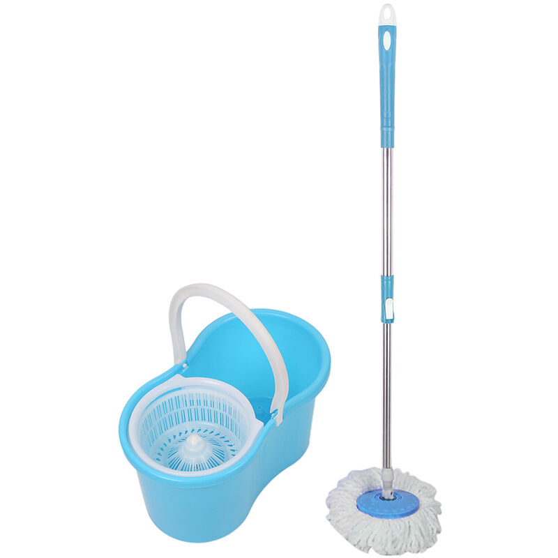 foto del prodotto haloyo 360 mop girevole con secchio, 2 testina di ricambio in microfibra di cotone, palo telescopico blu