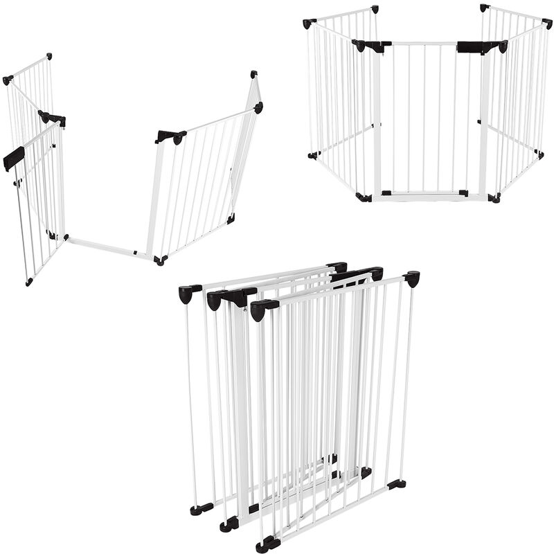 foto del prodotto haloyo 5 pannelli preassemblato barriera protettiva pieghevole per porte o scale,310 x 2.5 x 75cm,bianco