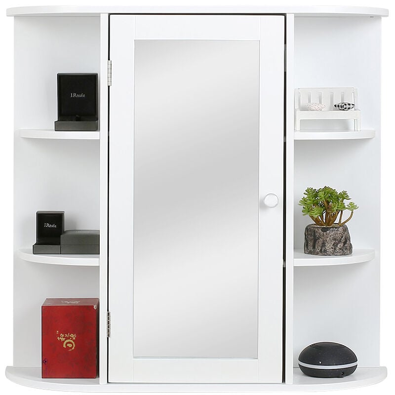 foto del prodotto haloyo armadietto a specchio bianco 601758cm in truciolato bianco