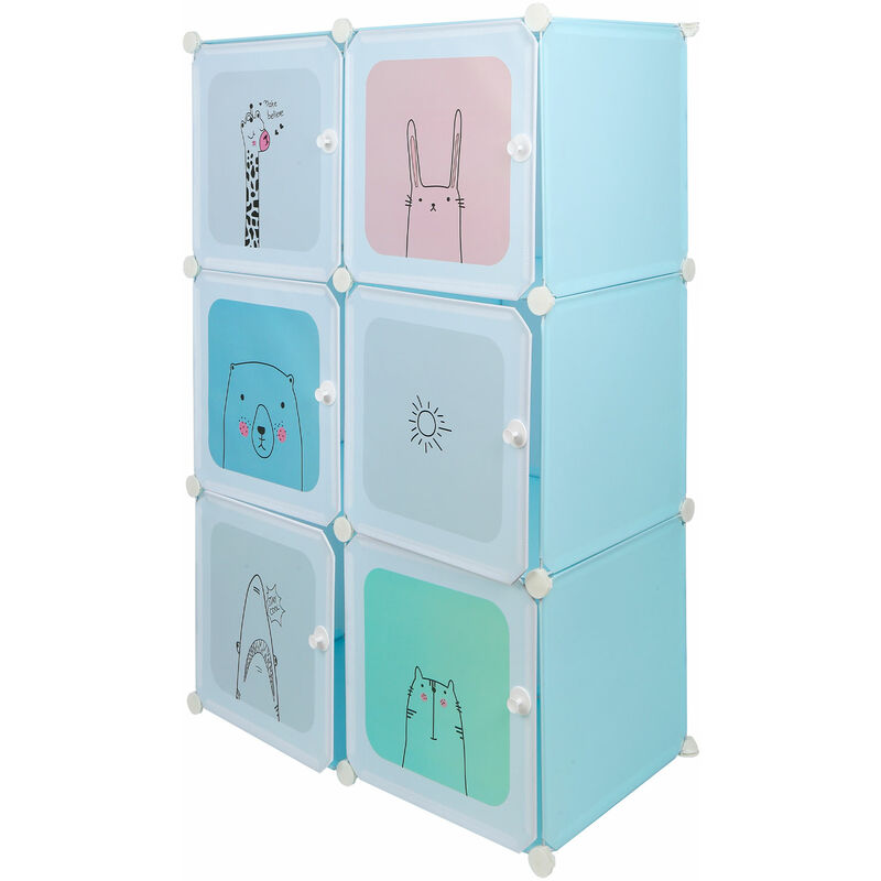 immagine 0 del prodotto haloyo armadio modulare con 6 cubi, strutture per cabine in plastica, guardaroba organizzatore economico, sistema di scaffalatura plug in, armadio