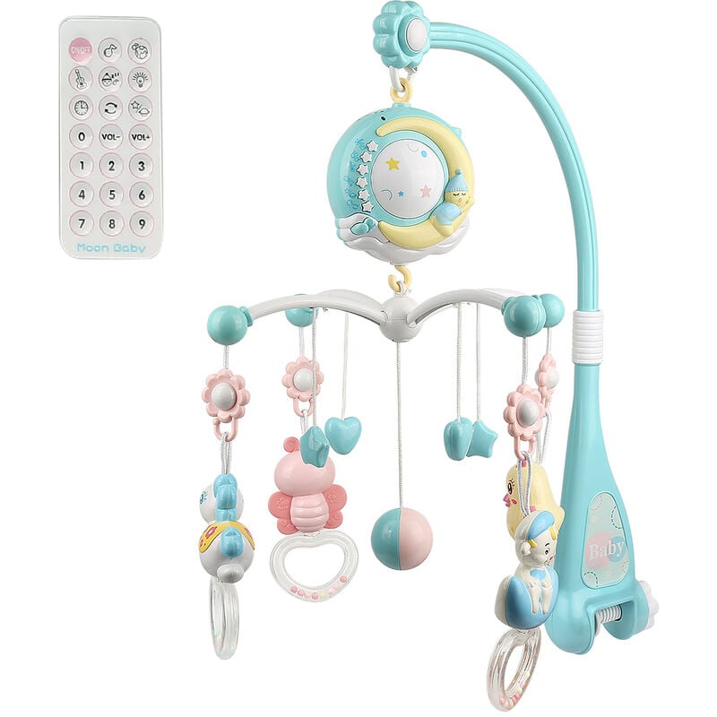 foto del prodotto haloyo baby mobile music lettino con funzione di temporizzazione proiettore e luce, mobile culla o lettinogiocattolo da appendere per bambini,