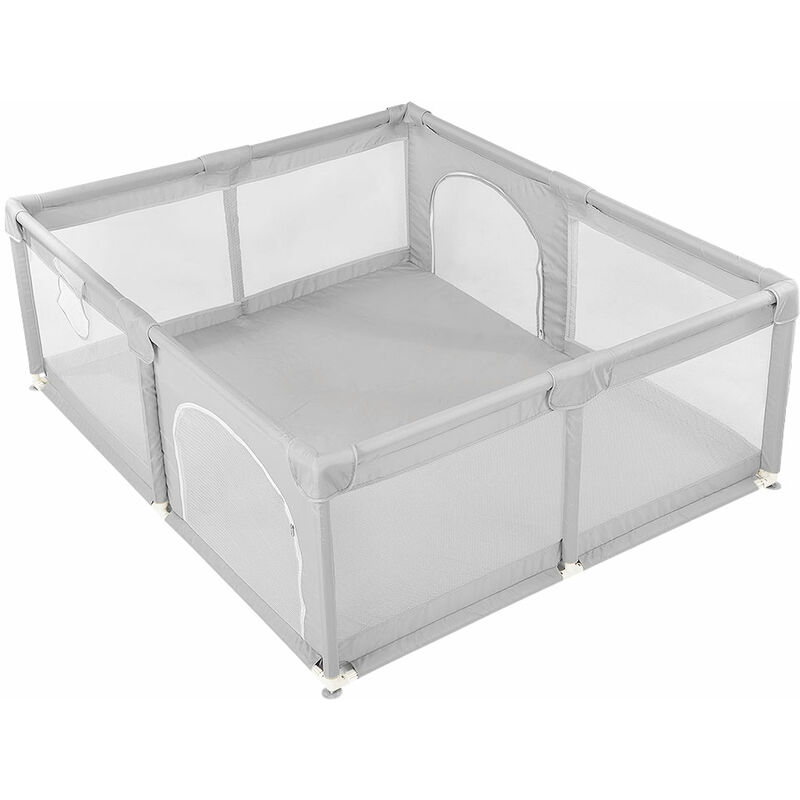 immagine 0 del prodotto haloyo box per bambini 127 x 127 cm, box per bambini pieghevole, box per bambini con rete traspirante su quattro lati, centro attivit per bambini
