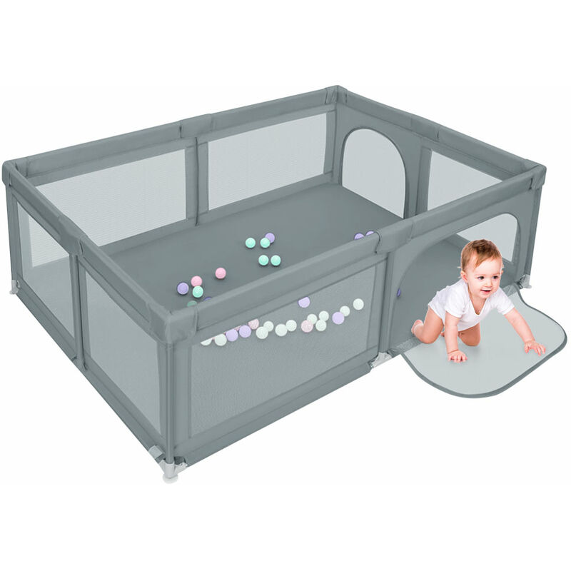 foto del prodotto haloyo box per bambini,recinto per bambini con morbida rete traspirante ,centro di attivit interno ed esterno per 0 6 anni bambini,con 50