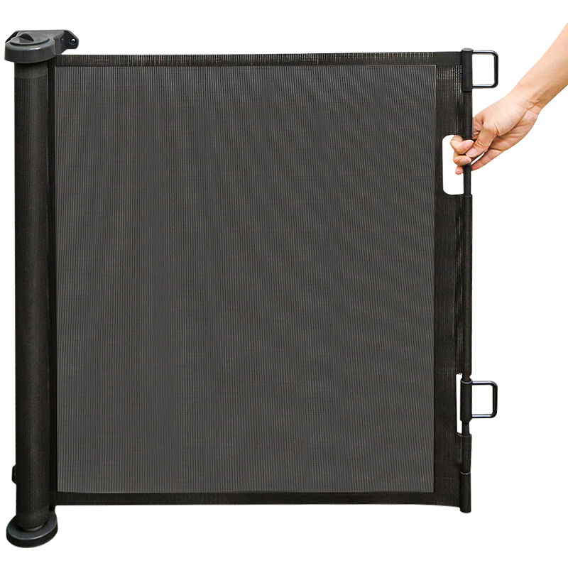 foto del prodotto haloyo cancelletto di sicurezza retrattile per bambini ,cancelletto per bambini estensibile,per porte, scale e corridoi, uso interni ed esterni,86