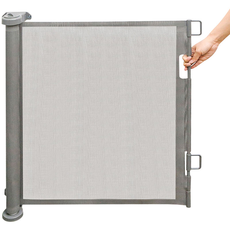 foto del prodotto haloyo cancelletto di sicurezza retrattile per bambini ,cancelletto per bambini estensibile,per porte, scale e corridoi, uso interni ed esterni,86