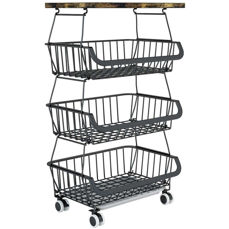 foto del prodotto haloyo carrello cucina in metallo 4 piani 4 ruote per frutta verdura 403072 cm carrello cucina
