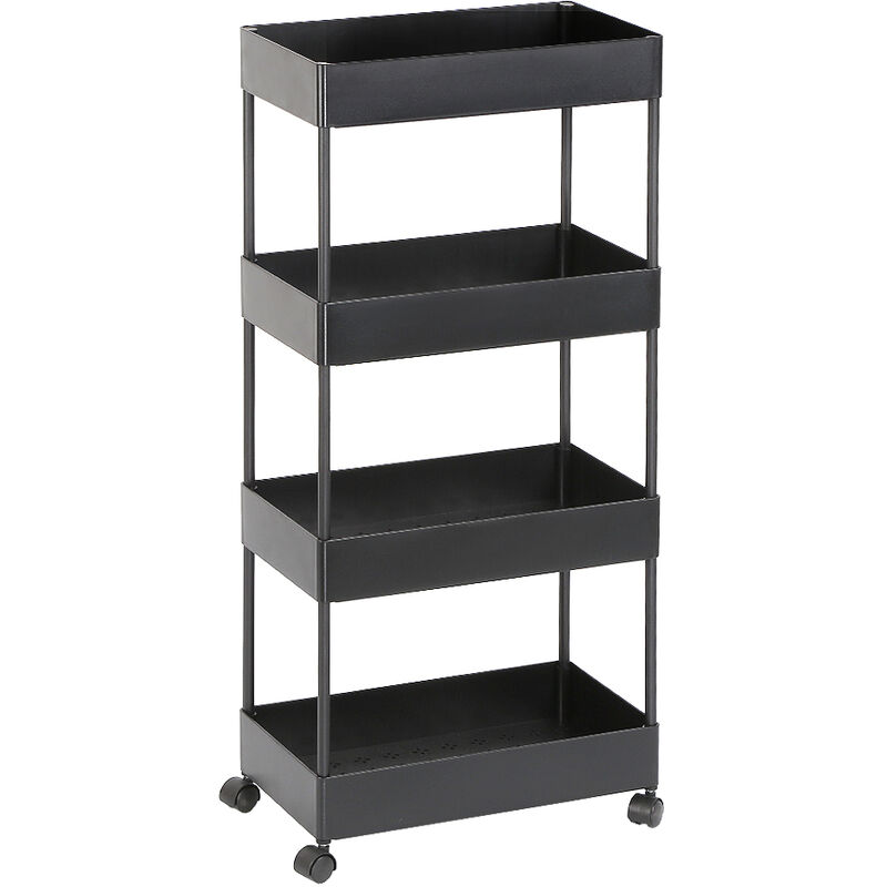 foto del prodotto haloyo carrello da cucina multiuso,4 ripiani carrellino salvaspazio,cucina scaffale con rotelle,carrellino per il bagno nero