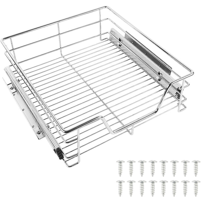 foto del prodotto haloyo cestelli estraibili in acciaio per cucina cassetti organizzazione credenza,39 x 14 x 44 cm,argento