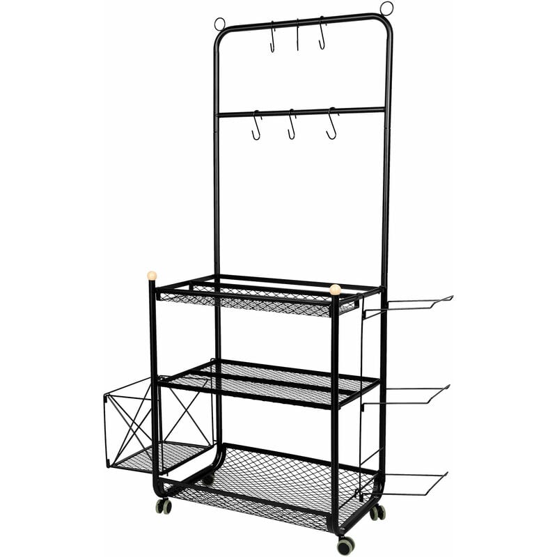 foto del prodotto haloyo garage rack rolling ball storage, organizzatore di stoccaggio sportivo per garage, carrello di stoccaggio con ganci e cestini, carrello di