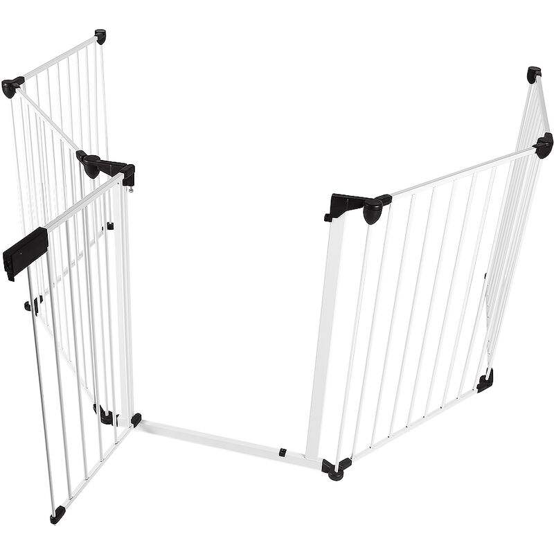 foto del prodotto haloyo per bambini e animali cancelletto griglia di sicurezza per camino,310 x 2.5 x 75cm,bianco