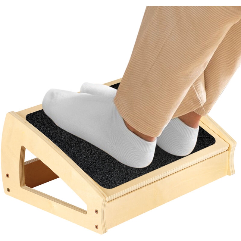 foto del prodotto haloyo poggiapiedi ergonomico per ufficio regolabile in altezza e inclinazione 41,8x28,5x18,3 cm base antiscivolo nero ideale per smartworking e