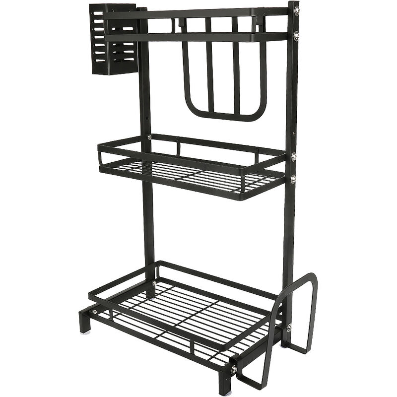 foto del prodotto haloyo - portaspezie cucina in acciaio inossidabile, ampio portaoggetti cucina per spezie o condimenti 34x2x61cm scaffale da cucina a tre strati