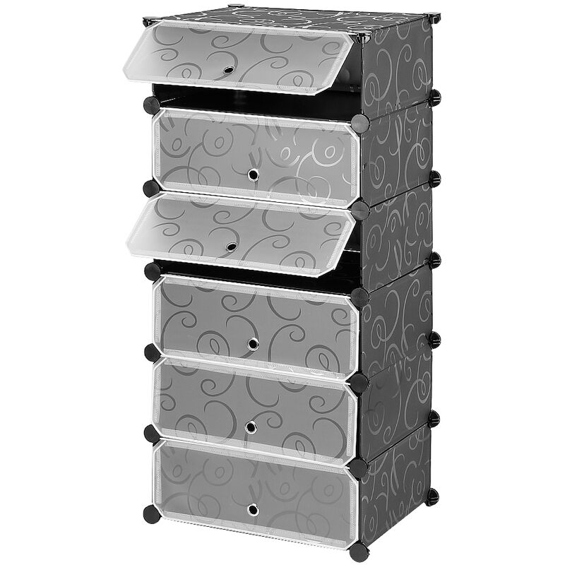 foto del prodotto haloyo - scaffale portaoggetti modulare,armadio,scarpiera salva spazio in plastica,6 cubi1104535cm