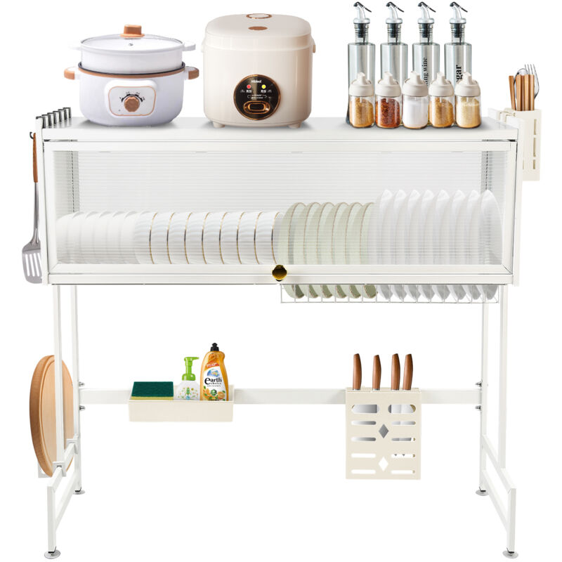 foto del prodotto haloyo scaffale sopra il lavandino, organizer portaoggetti sopra il lavandino, 85x28x78cm, bianco