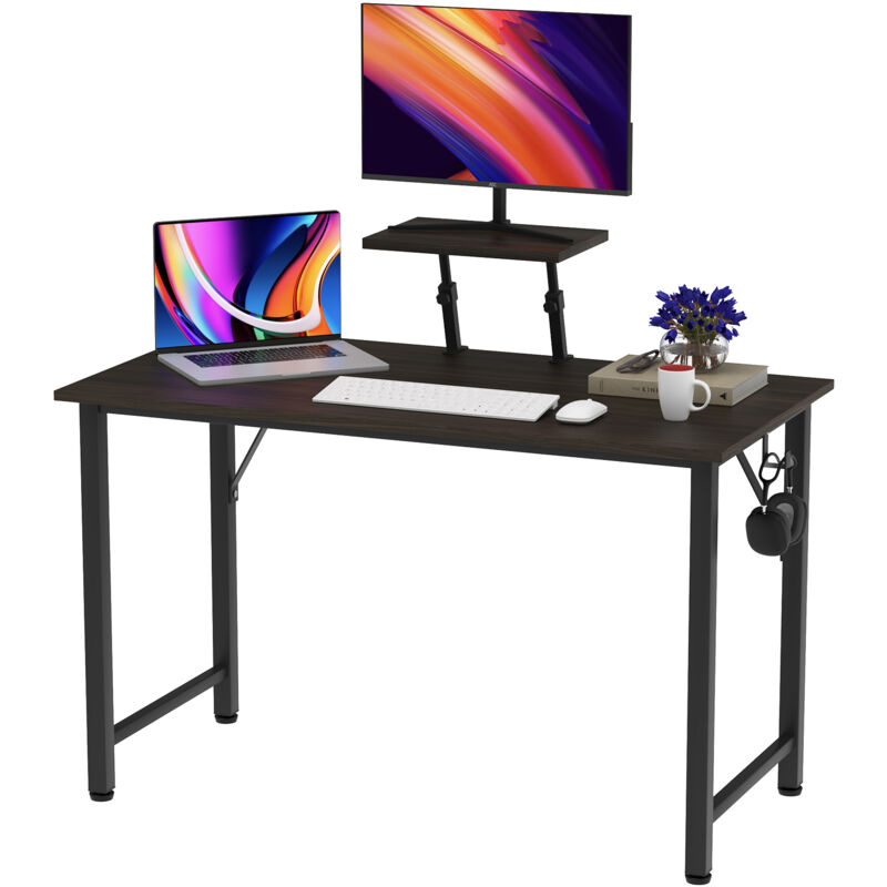 foto del prodotto haloyo scrivania per computer , tavolo da scrivania, grande piano d appoggio per ufficio domestico, 100x50x75cm, nero