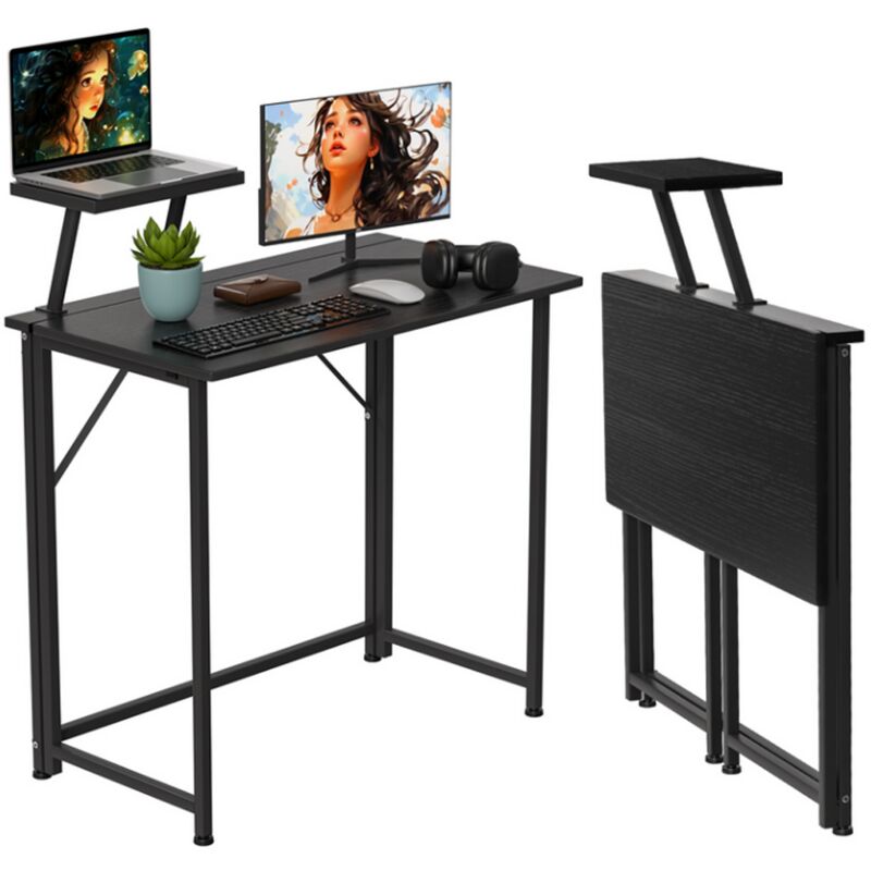 foto del prodotto haloyo scrivania portatile regolabile per laptop con supporto e funzione pieghevole, design moderno e pratico per casa o ufficio, 80 x 45 x 74 cm,