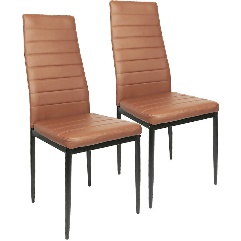 foto del prodotto haloyo set di 2 sedie da pranzo stile contemporaneo sedia da pranzo sedia cucina ,sedia con linee,marrone