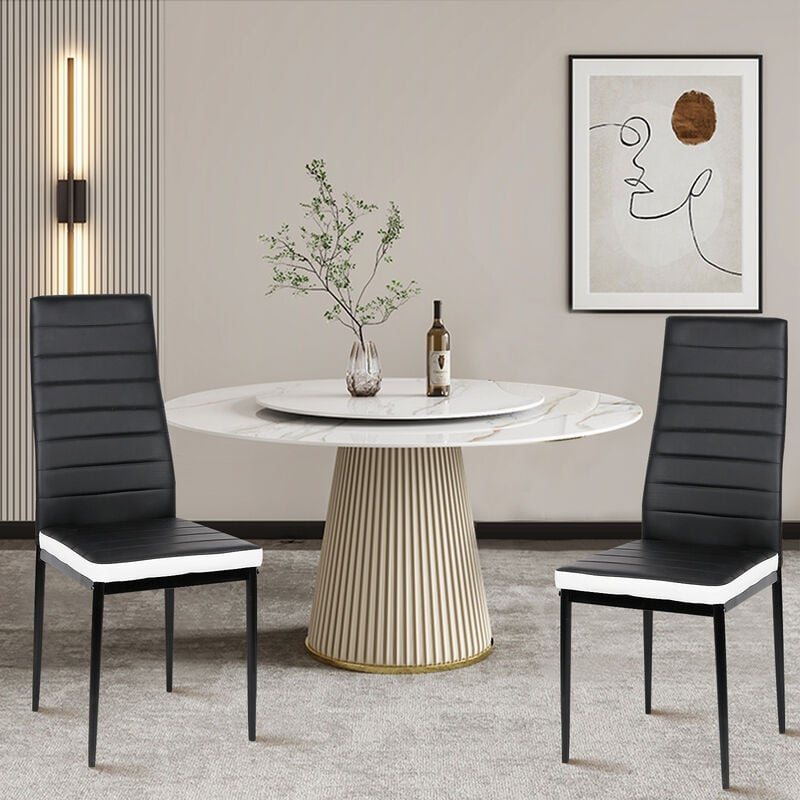 foto del prodotto haloyo - set di 2 sedie per sala da pranzo ,principale nero e secondario bianco
