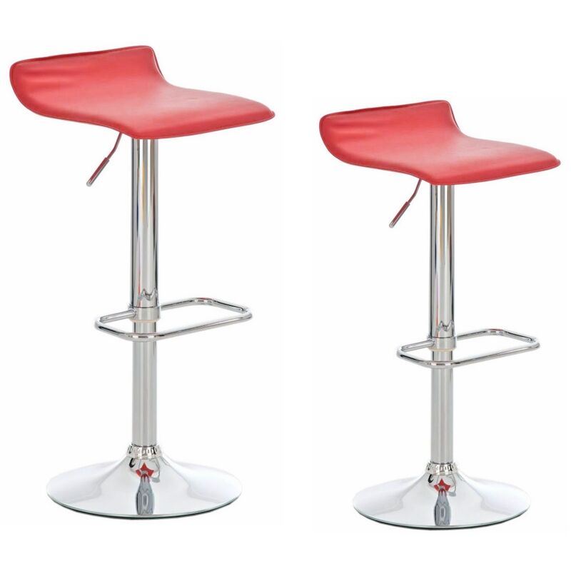 foto del prodotto haloyo set di 2 sgabelli da bar bianchi sedia da bar in stile moderno a casa, similpelle lounge bar sgabelli rosso