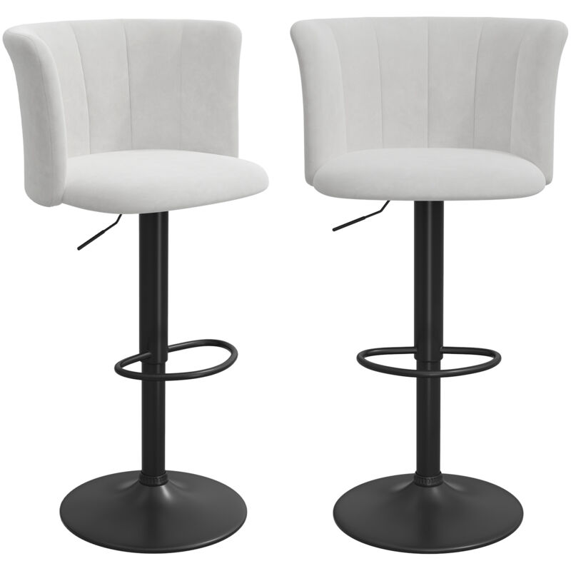 foto del prodotto haloyo set di 2 sgabelli da bar regolabili in altezza, sgabelli da bar, per cucina, bar o isola centrale, 54 x 47 x 85 106 cm, beige