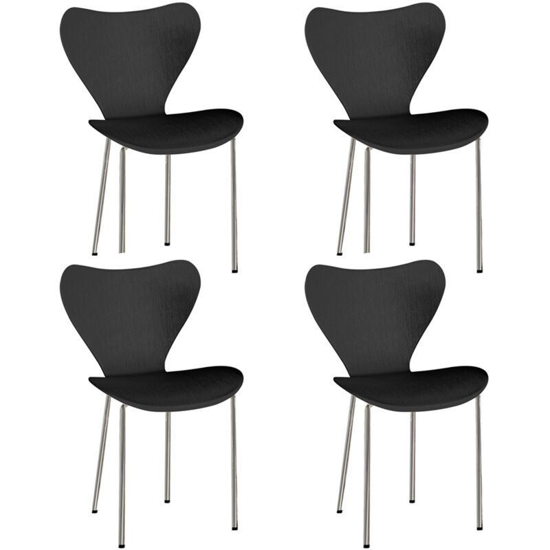 foto del prodotto haloyo set di 4 sedie da pranzo sedie da cucina in plastica per uso domestico e in ufficio nere
